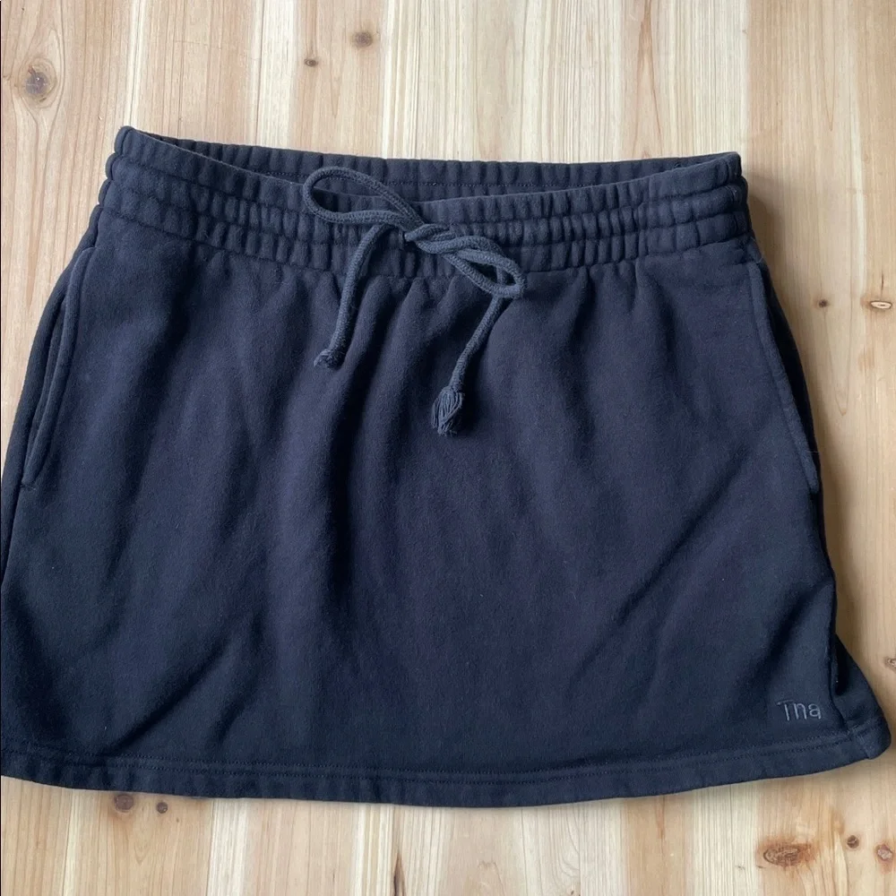 TNA Cozy Fleece Comfy Black Skirt